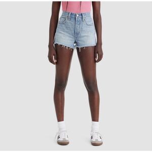 Levi's 501 High Rise Shorts 29 Light Wash Distressed Denim Cutoff Button Fly